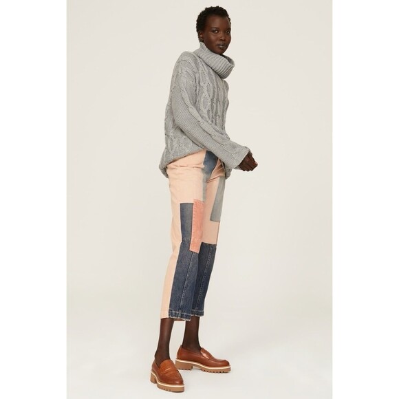 The Great The Billy Jean Pink Corduroy Patchwork Jeans Women's Size 26 - Picture 14 of 15